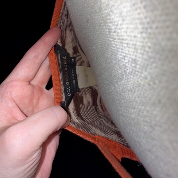 Vintage BCBG Max Azria Striped Dress - Orange/Brown, Size M - Picture 3 of 3